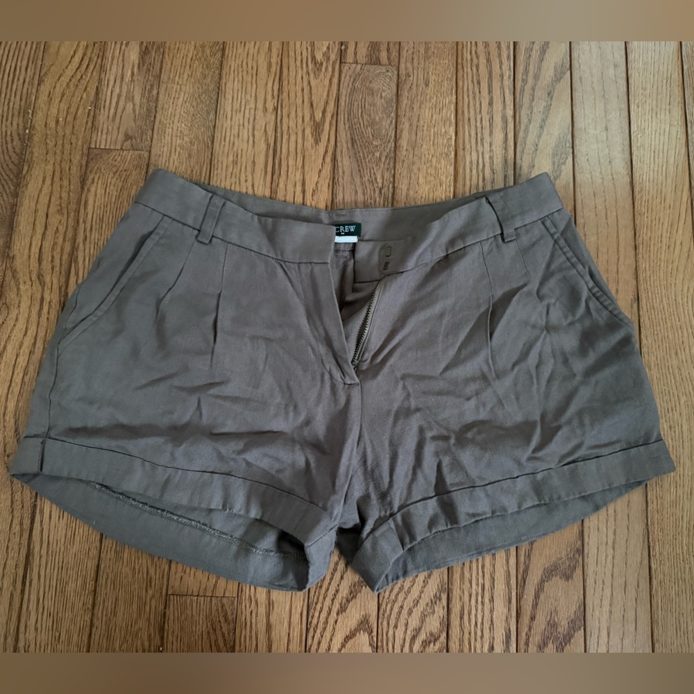 J. Crew Taupe Pleated Shorts